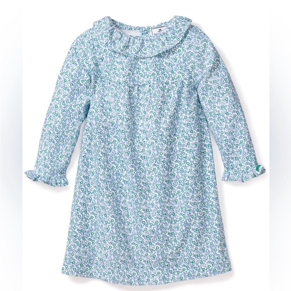 Petite Plume Stafford Floral Long Sleeve Night Gown Cotton Scarlett Collared: 10